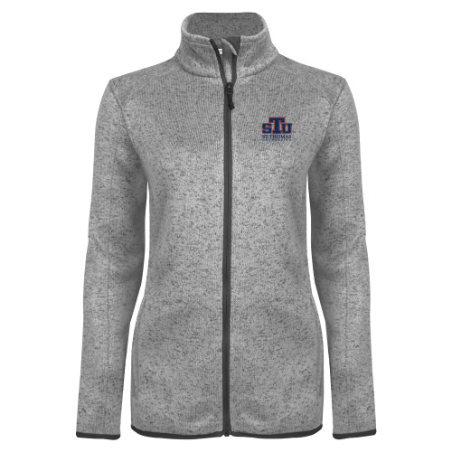  Womens Grey Heather Fleece Jacket - Official Logo