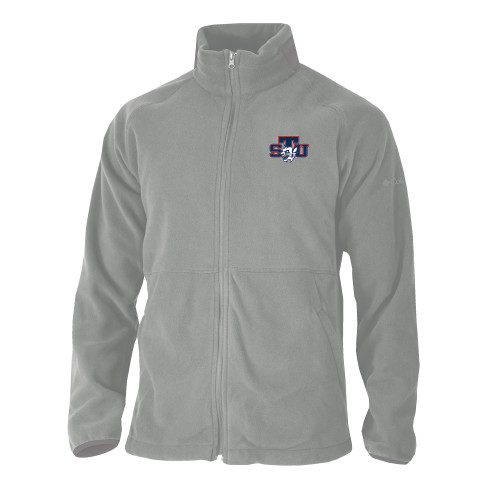  Columbia Grey Everest Ridge Fleece Full Zip Jacket - STU w/ Bobcat Head