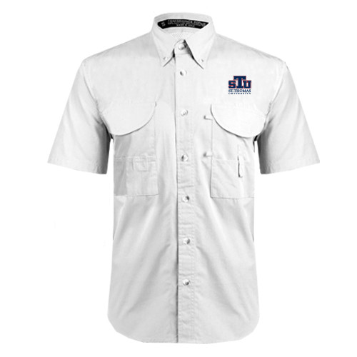  White Fishing Shirt Performance Short Sleeve - Official Logo