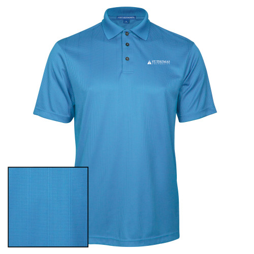  Light Blue Performance Fine Jacquard Polo - University Mark