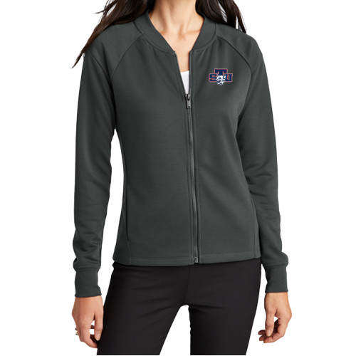  Mercer+Mettle Womens Anchor Grey Full Zip Jacket - STU w/ Bobcat Head