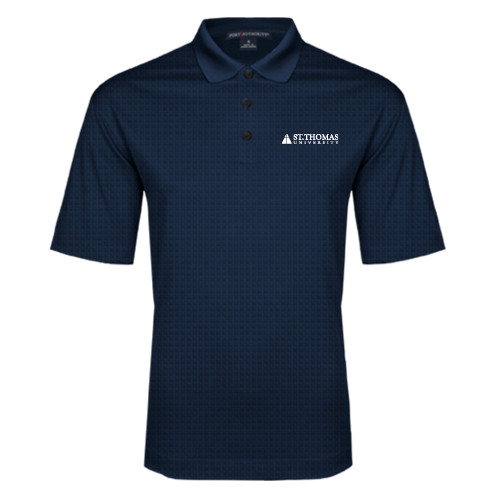  Navy Performance Fine Jacquard Polo - University Mark