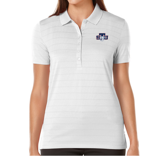  Callaway Womens White Opti Vent Polo - STU w/ Bobcat Head