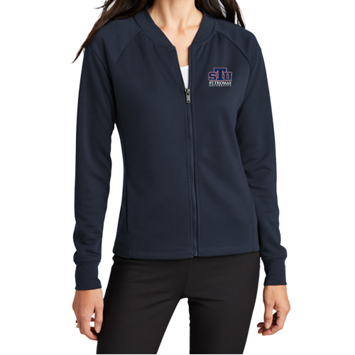  Mercer+Mettle Womens Night Navy Full Zip Jacket - Official Logo