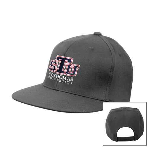  Charcoal Flat Bill Snapback Hat - Official Logo
