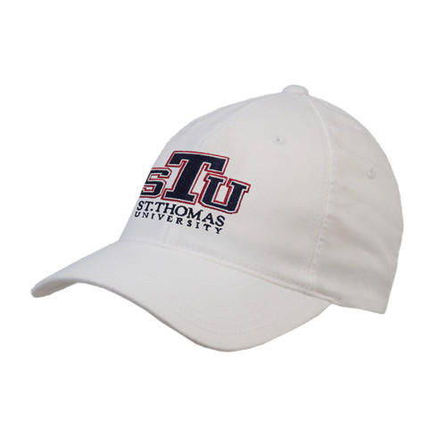  White Flexfit Structured Low Profile Hat - Official Logo
