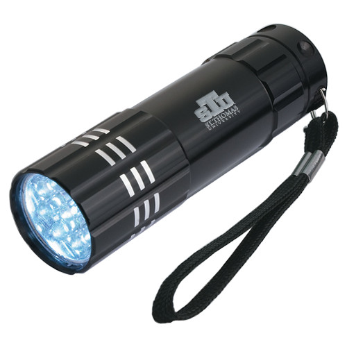  Industrial Triple LED Black Flashlight - Official Logo Engraved