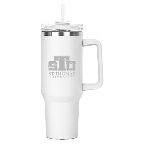  Hippo White Mug & Straw Lid with Twist Closure 40 oz - Official Logo Engraved