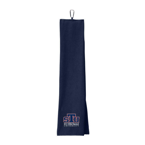  Navy Waffle Microfiber Golf Towel - Official Logo