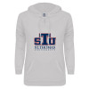 Thumbnail image for  ENZA Womens White V Notch Raw Edge Fleece Hoodie