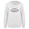 Thumbnail image for  ENZA Womens White V Notch Raw Edge Fleece Hoodie