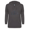 Thumbnail image for  ENZA Womens Dark Heather V Notch Raw Edge Fleece Hoodie