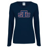 Thumbnail image for  Womens Navy Long Sleeve V Neck Tee