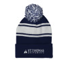 Thumbnail image for  Navy/White Two Tone Knit Pom Beanie w/Cuff