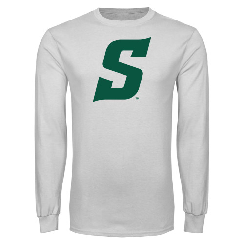  White Long Sleeve T Shirt - Secondary Logo