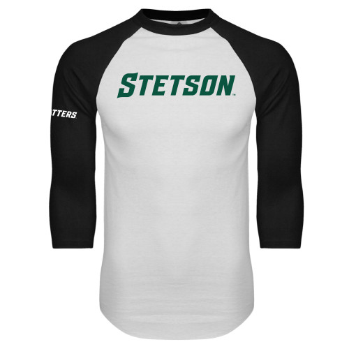  White/Black Raglan Baseball T Shirt - Stetson