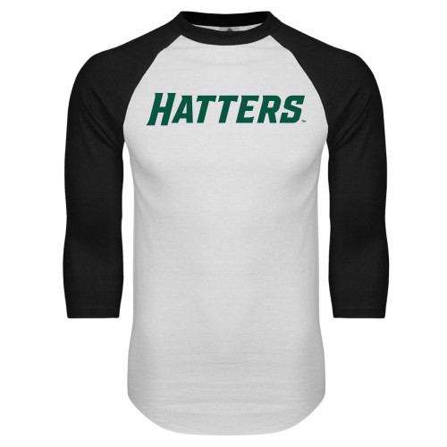  White/Black Raglan Baseball T Shirt - Hatters