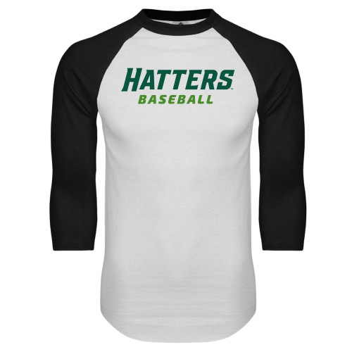  White/Black Raglan Baseball T Shirt - Baseball
