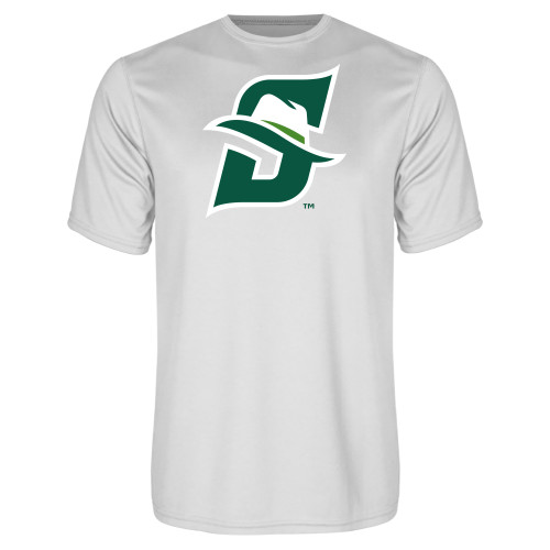  White Performance Tee - Primary logo