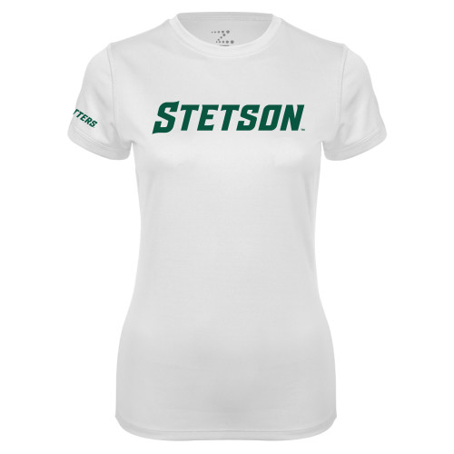  Womens White Performance Tee - Stetson