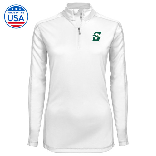  Syntrel Womens White Interlock 1/4 Zip - Primary logo