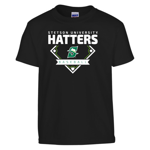  Youth Black T Shirt - Baseball Diamond