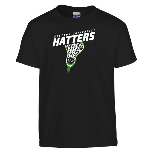  Youth Black T Shirt - Lacrosse Stick
