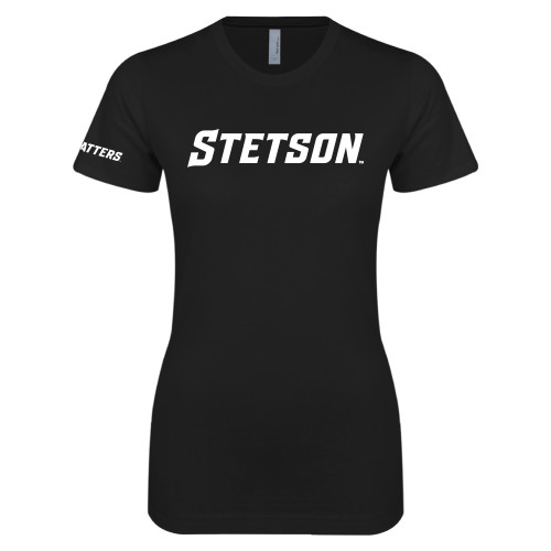  Next Level Womens Black Boyfriend Tee - Stetson