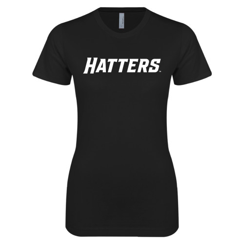  Next Level Womens Black Boyfriend Tee - Hatters