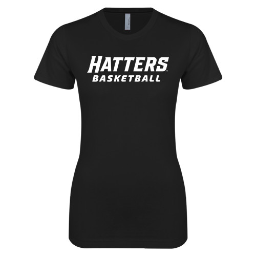  Next Level Womens Black Boyfriend Tee - Basketball