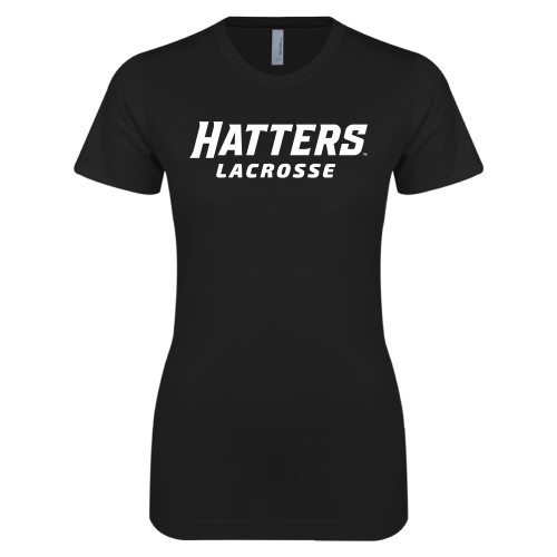  Next Level Womens Black Boyfriend Tee - Lacrosse