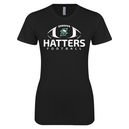  Next Level Womens Black Boyfriend Tee - Hatters Football