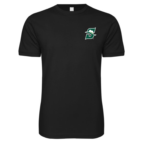  Next Level Black SoftStyle T Shirt - Primary logo