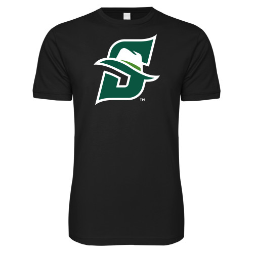  Next Level Black SoftStyle T Shirt - Primary logo
