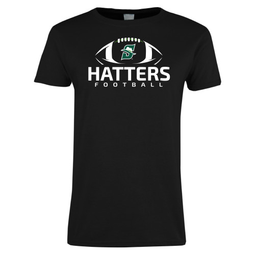  Womens Black Short Sleeve Tee - Hatters Football