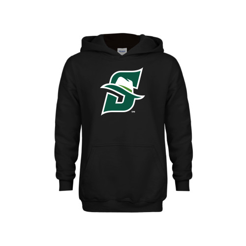  Youth Black Fleece Hoodie - Primary logo