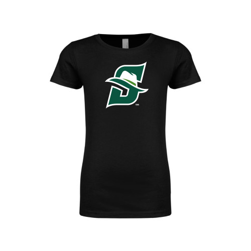  Next Level Girls Black Fashion Fit T Shirt - Primary logo
