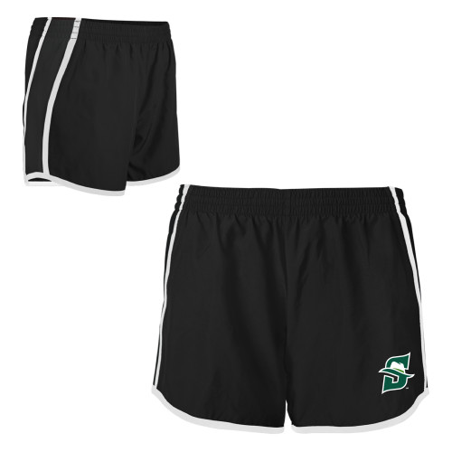  Womens Black/White Team Short - Primary logo
