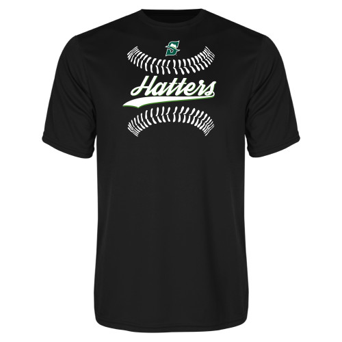  Black Performance Tee - Softball Seams