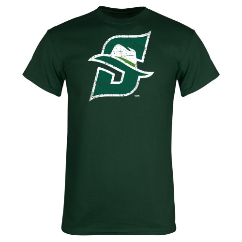  Dark Green T Shirt - S Logo Distressed