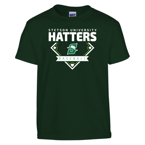  Youth Dark Green T-Shirt - Baseball Diamond
