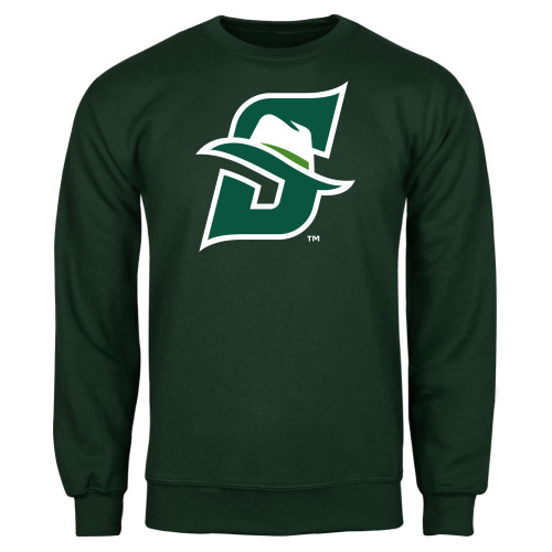  Dark Green Fleece Crew - Primary logo