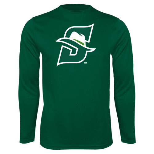  Dark Green Performance Long Sleeve Shirt - Primary logo
