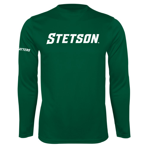  Dark Green Performance Long Sleeve Shirt - Stetson