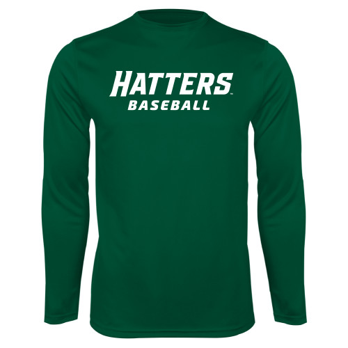  Dark Green Performance Long Sleeve Shirt - Baseball