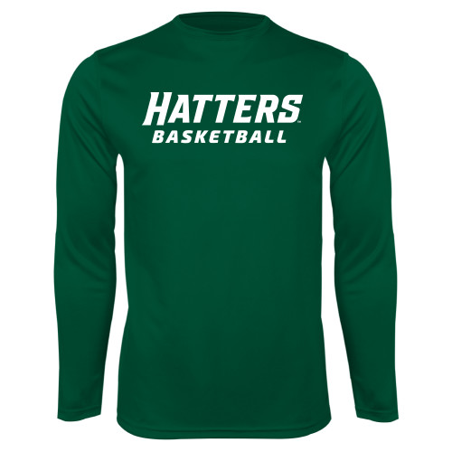  Dark Green Performance Long Sleeve Shirt - Basketball