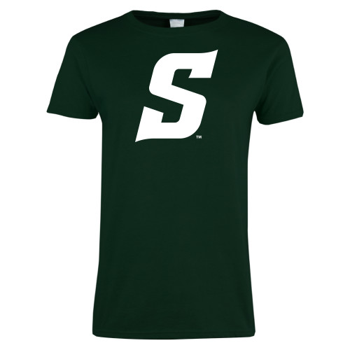  Womens Dark Green Short Sleeve Tee - Secondary Logo