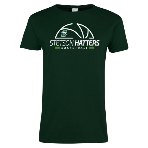  Womens Dark Green Short Sleeve Tee - Stetson Hatters Basketball