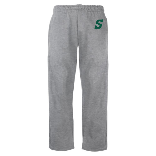 Grey Fleece Open Bottom Pant - Secondary Logo