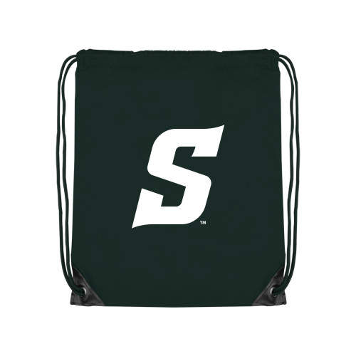 Dark Green Drawstring Backpack - Secondary Logo